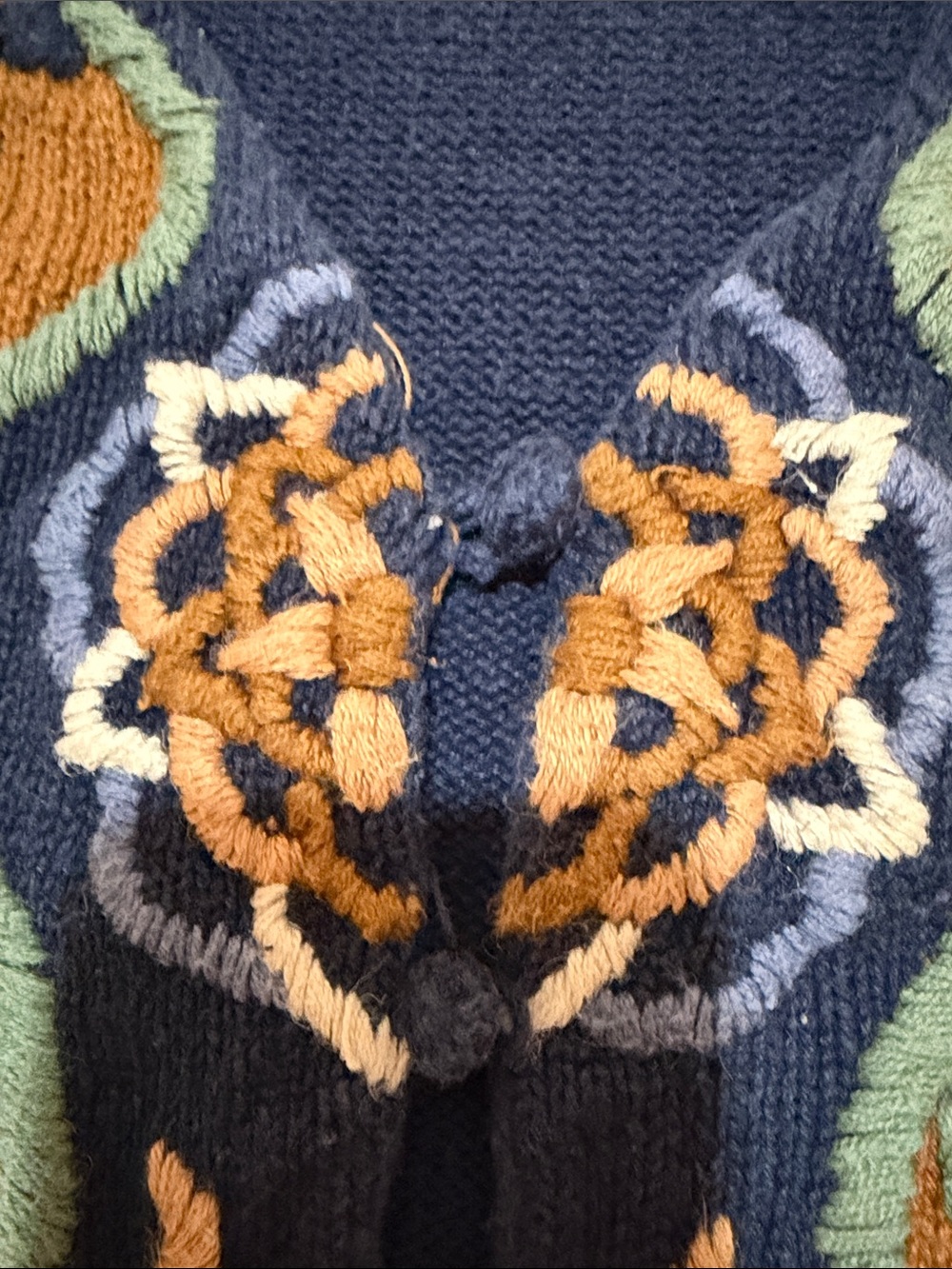 Mi Vintage Cropped Button Up Floral Sweater Vest-Size L - Picture 7 of 11